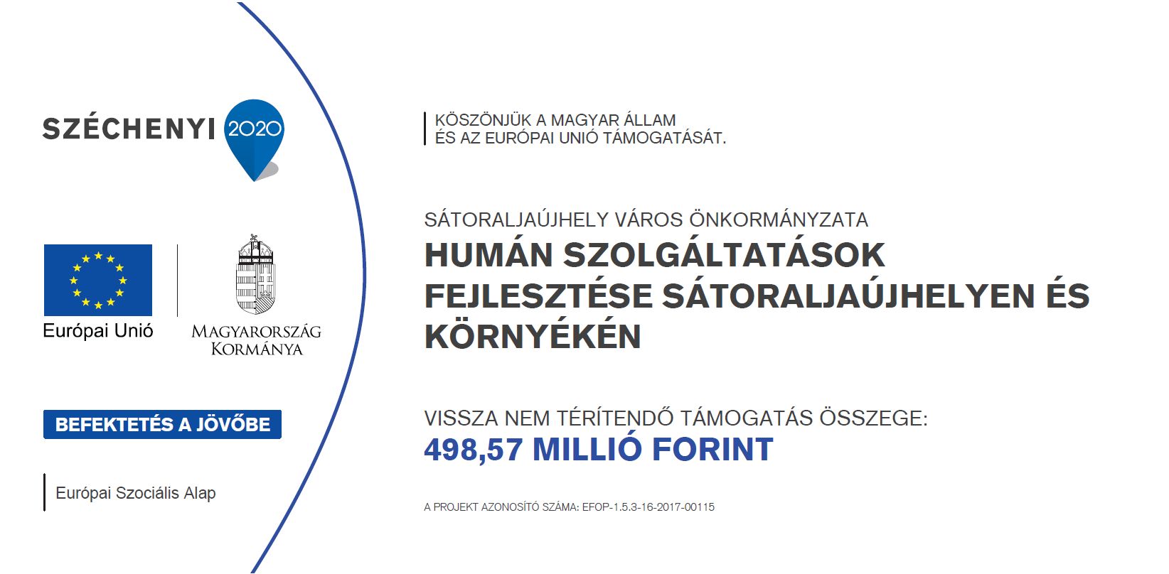 
Humán szolgáltatások fejlesztése Sátoraljaújhelyen és környékén